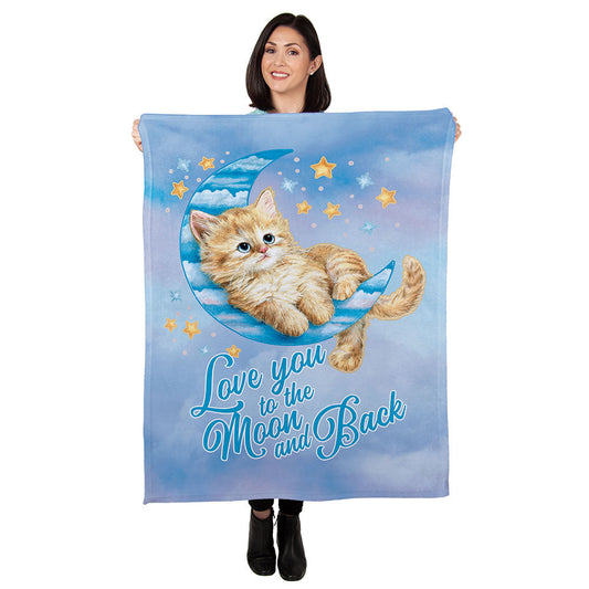 30" x 40" Moon Kitten Baby Minky Blanket