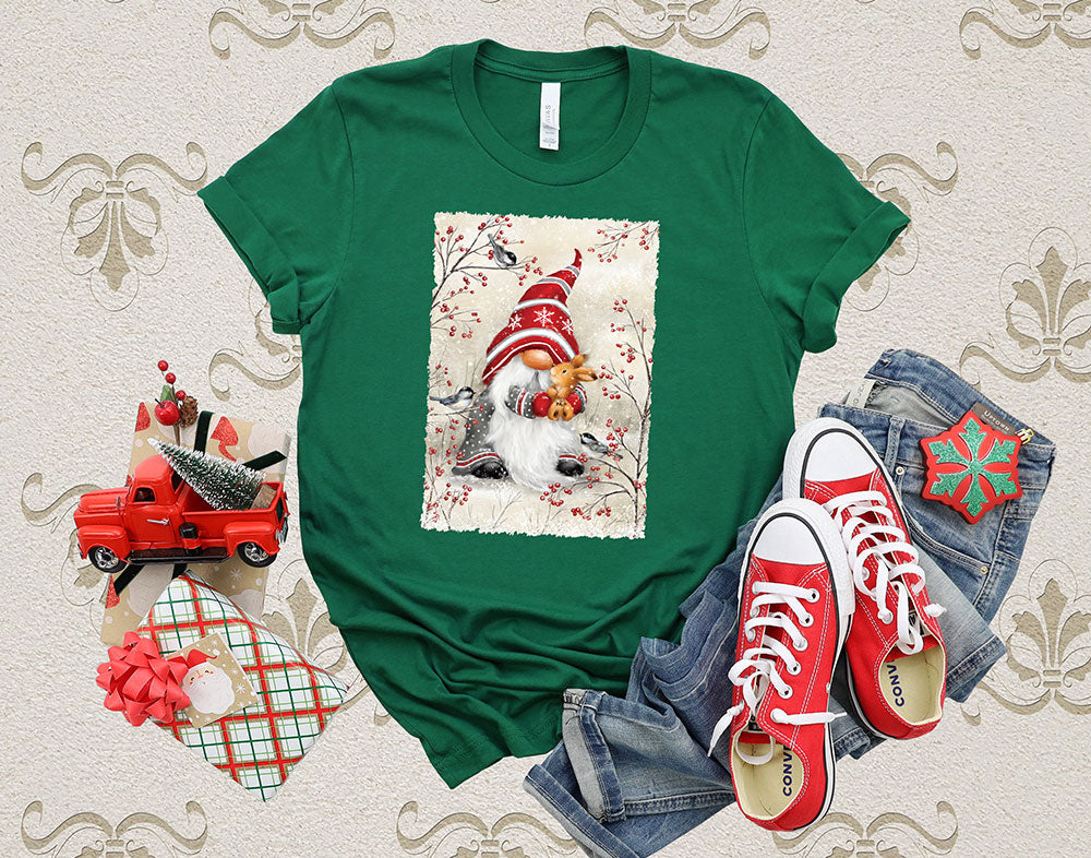 Gnome Hugging Rabbit Tee