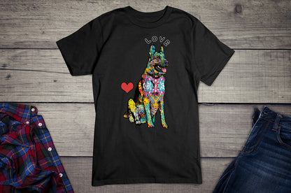 Neon Love Sheperd Dog Breed T-shirt