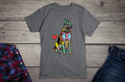 Neon Love Sheperd Dog Breed T-shirt