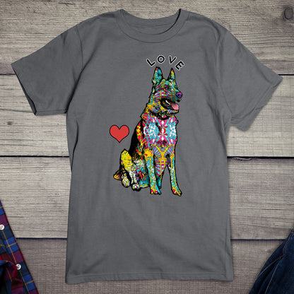 Neon Love Sheperd Dog Breed T-shirt