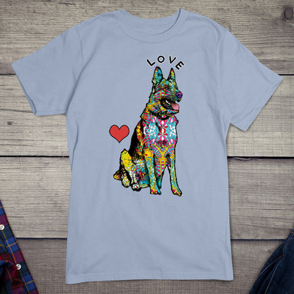 Neon Love Sheperd Dog Breed T-shirt