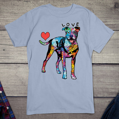 Neon Love Pitbull Dog Breed T-shirt