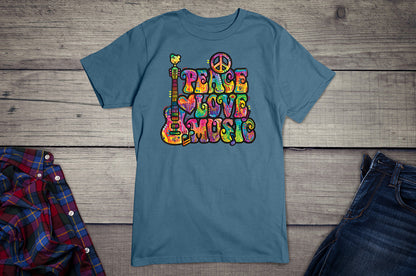 Neon Peace Love Music T-shirt