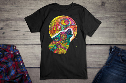 Neon Howling Wolf T-shirt