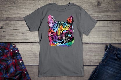 Neon Thoughtful Cat T-shirt