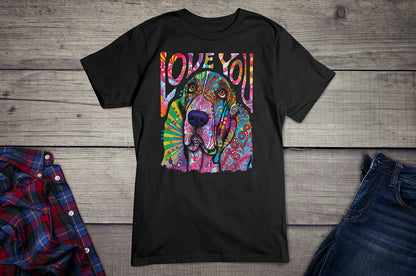 Neon Love You Basset T-shirt