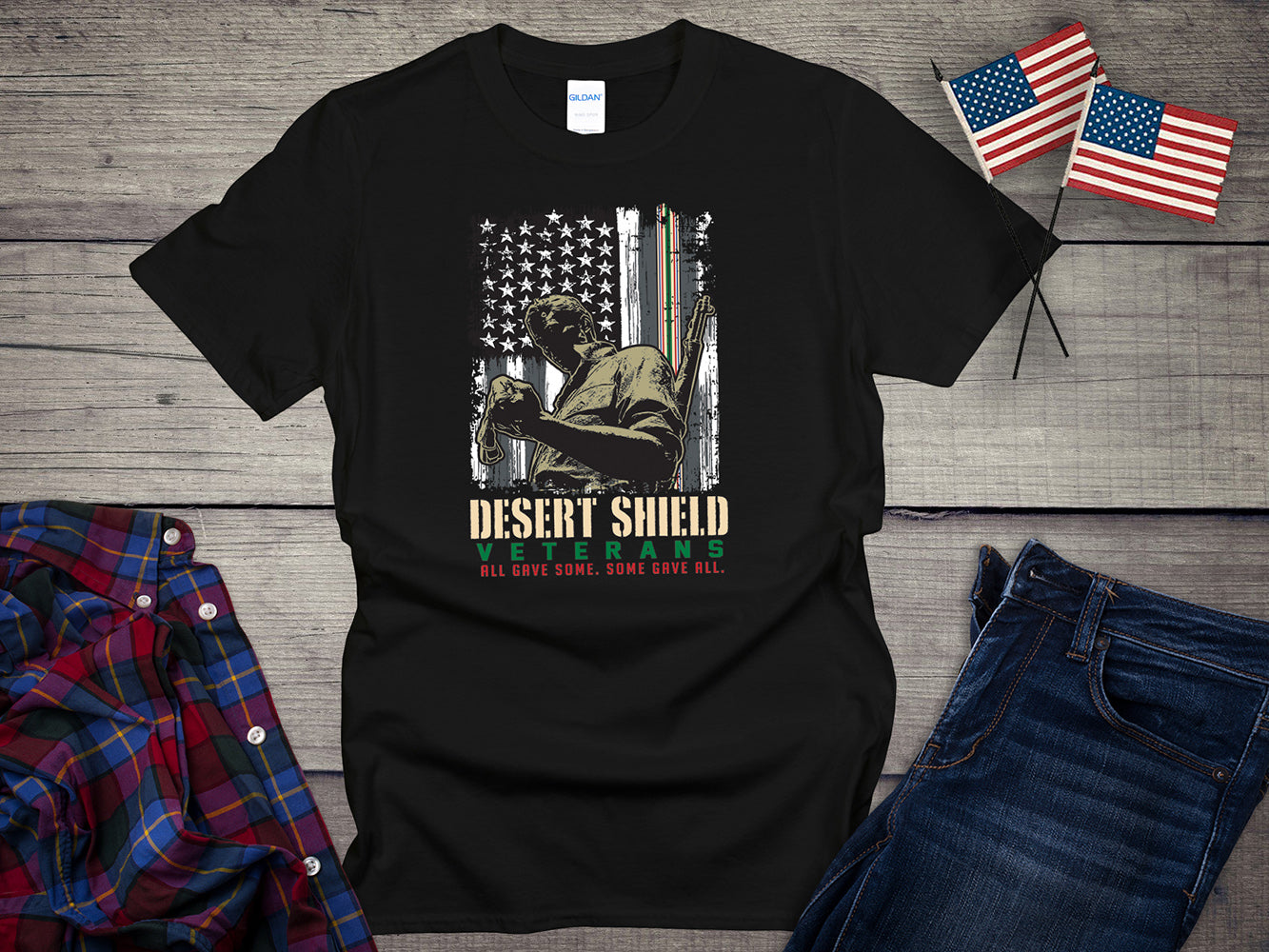 Desert Shield Veterans Flag T-shirt