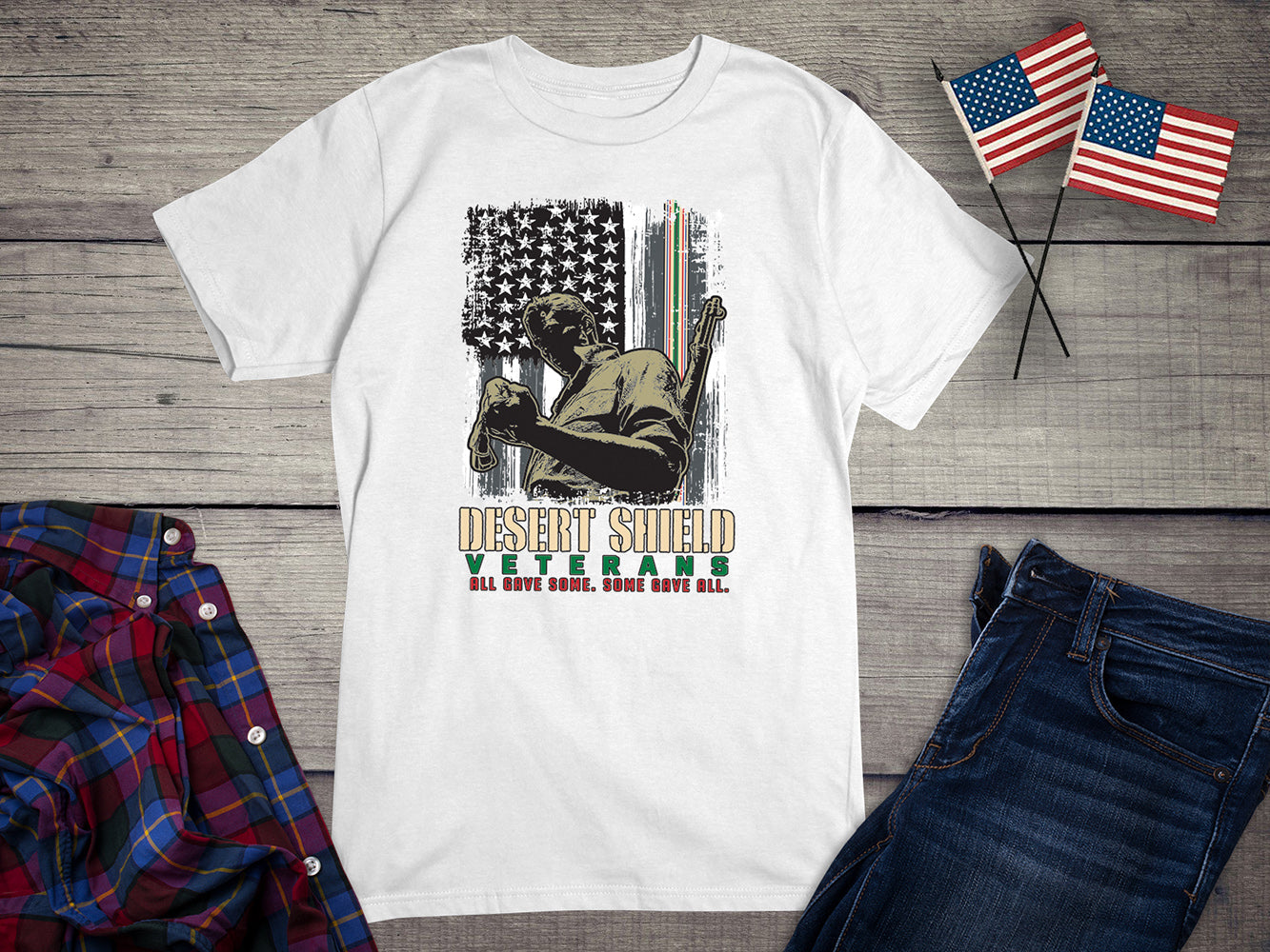 Desert Shield Veterans Flag T-shirt