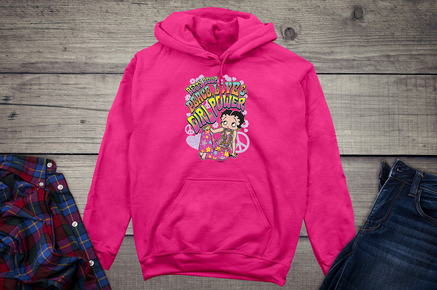 Betty Boop Peace Love, Betty Boop Hooded Sweatshirt