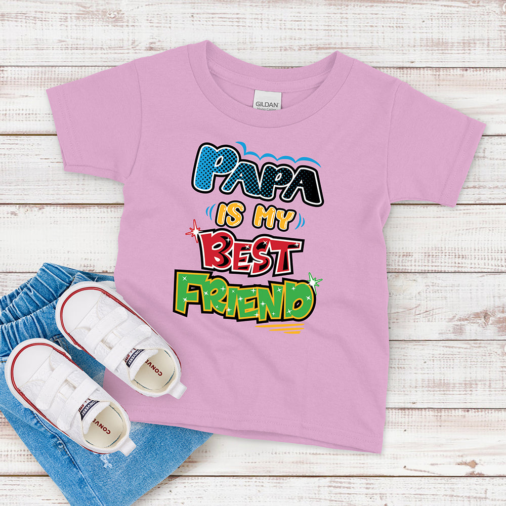 Pappa Friend Kids T-shirt, Papa is My Best Friend Tee – Artopia.com