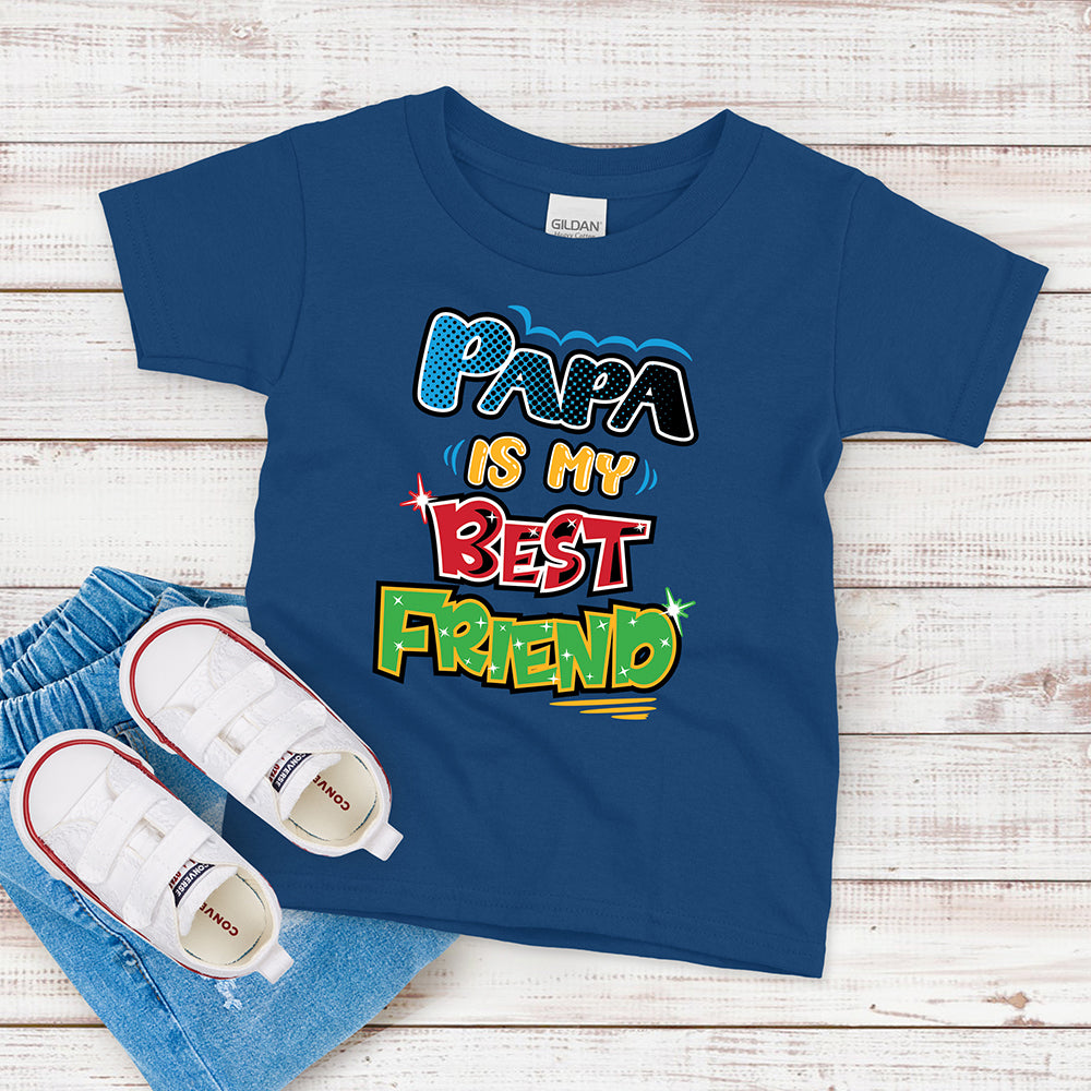 Pappa Friend Kids T-shirt, Papa is My Best Friend Tee – Artopia.com
