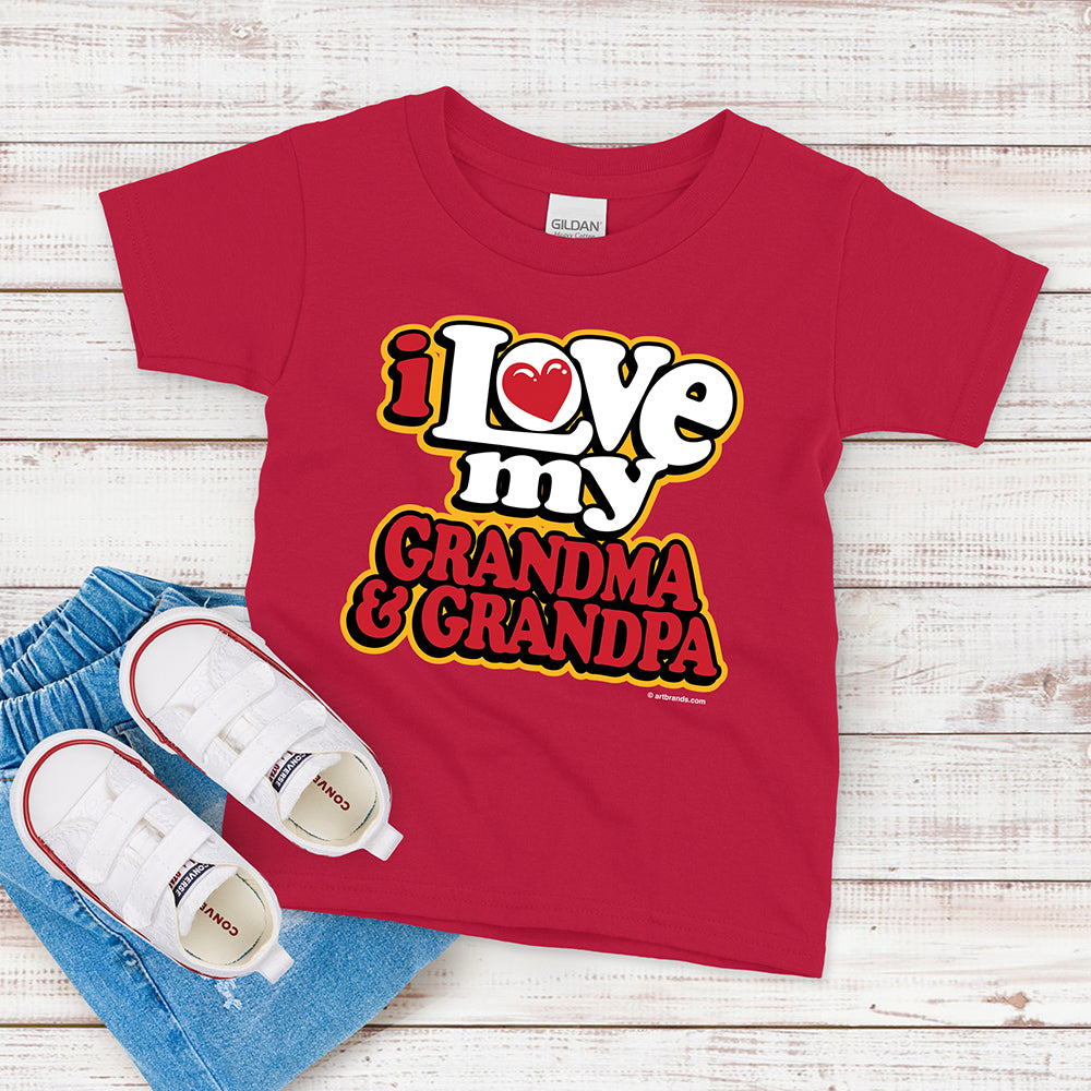 Kids T-shirt, I Love My Grandma and Grandpa Tee