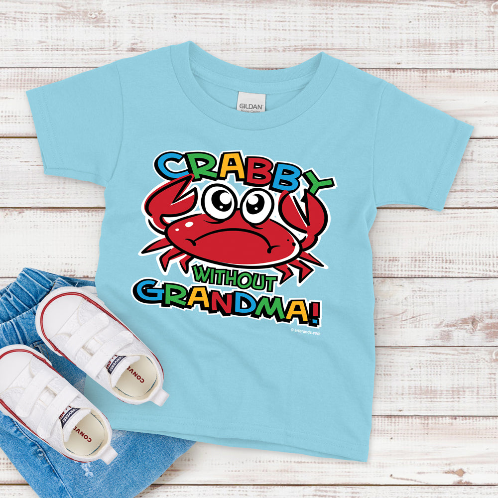 Kids T-Shirt, Crabby Without Grandma