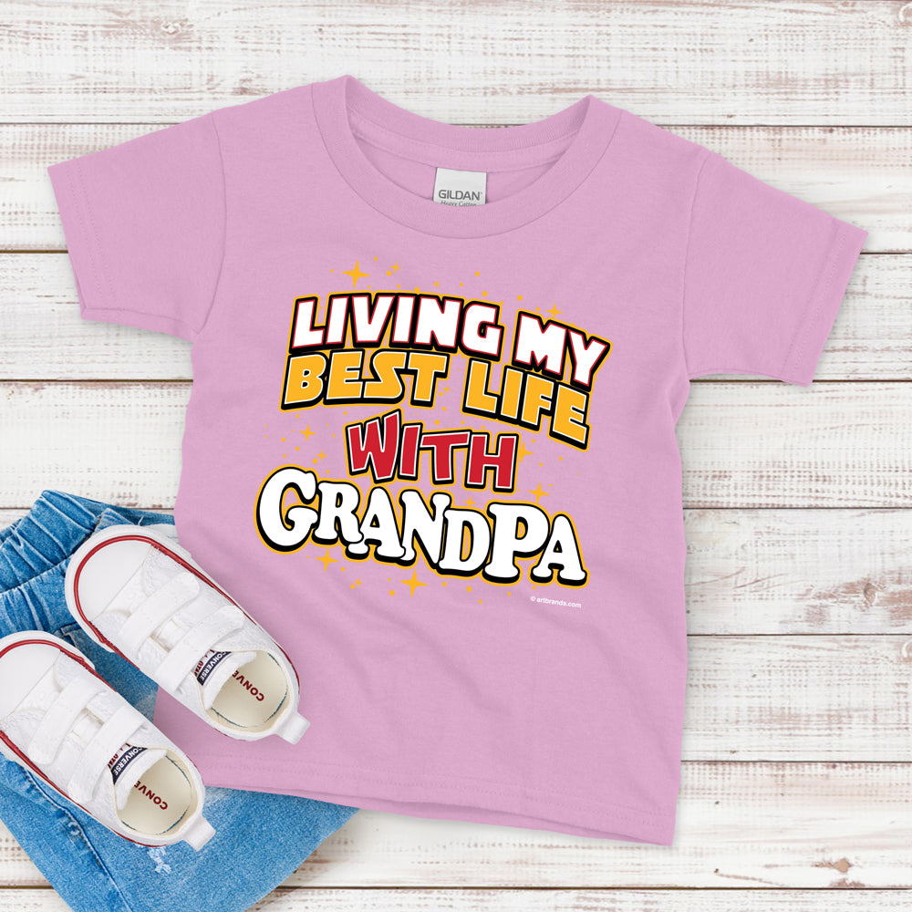 Kids T-Shirt, Living My Best Life With Grandpa