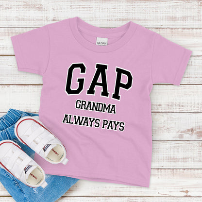 Kids T-Shirt, Grandma Always Pays