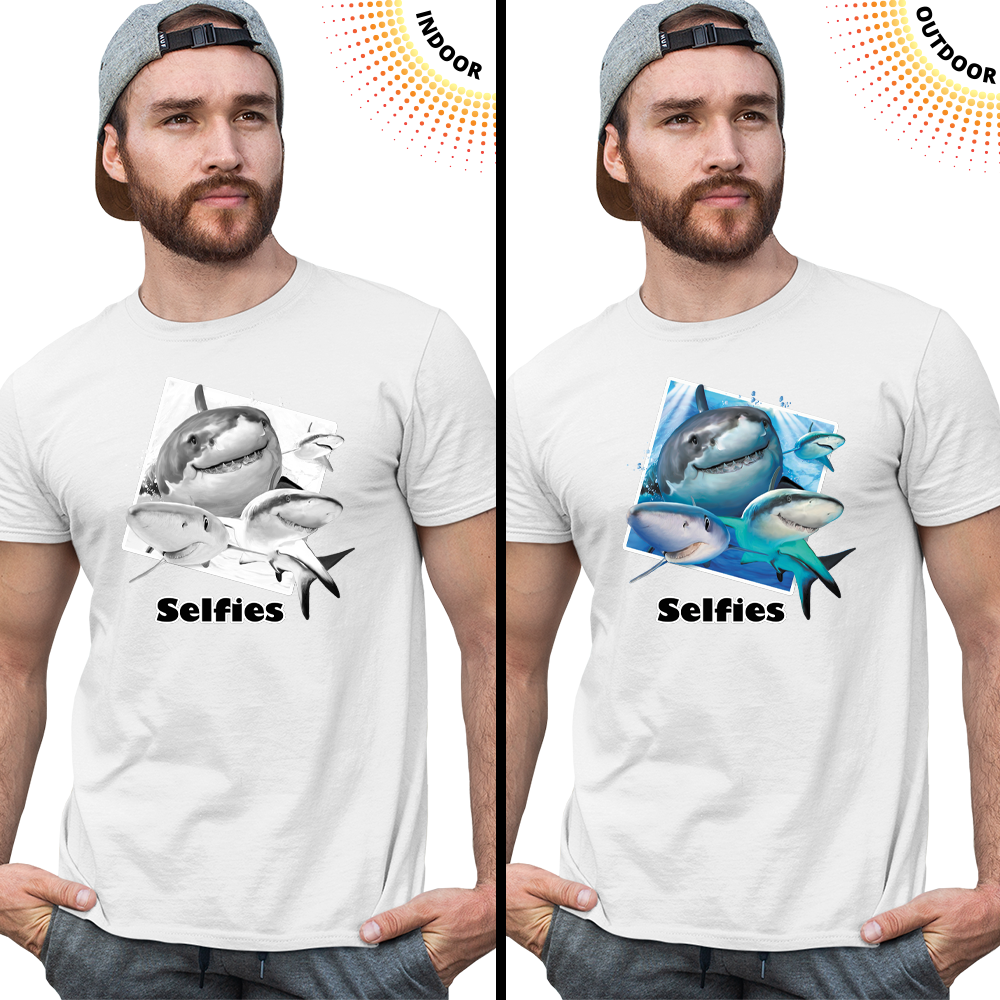 Adult Unisex Sharks Selfie Solar Tee