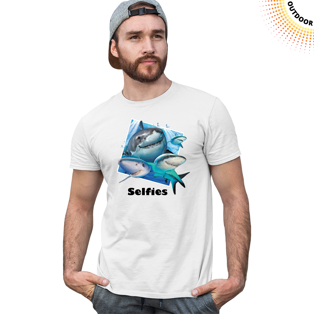 Adult Unisex Sharks Selfie Solar Tee