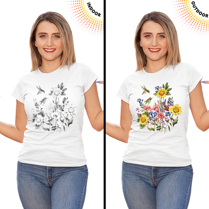 Women's Sunflowers & Hummers Solar Tee