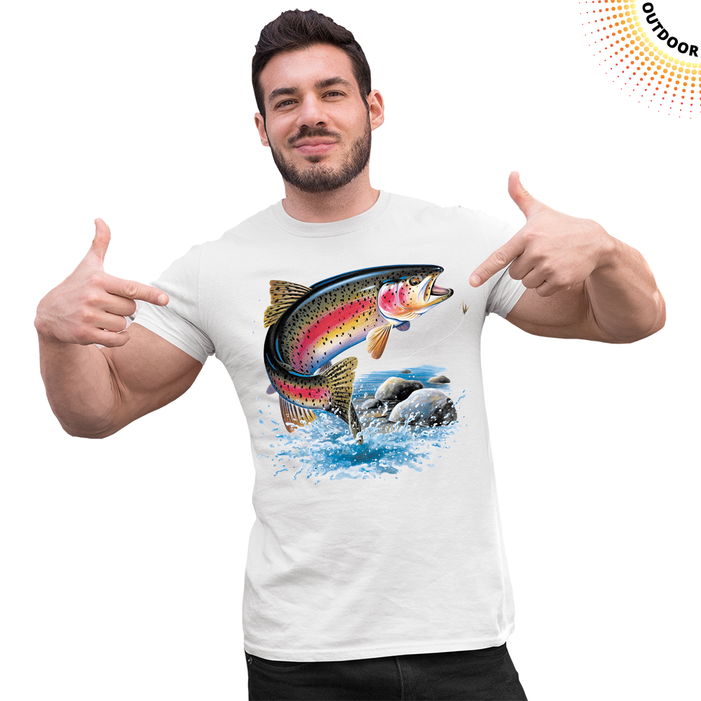 Adult Unisex Rainbow Trout Solar Tee