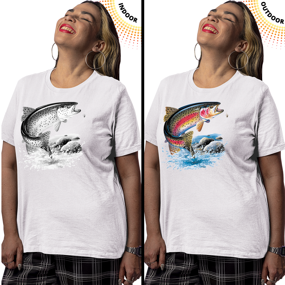 Adult Unisex Rainbow Trout Solar Tee