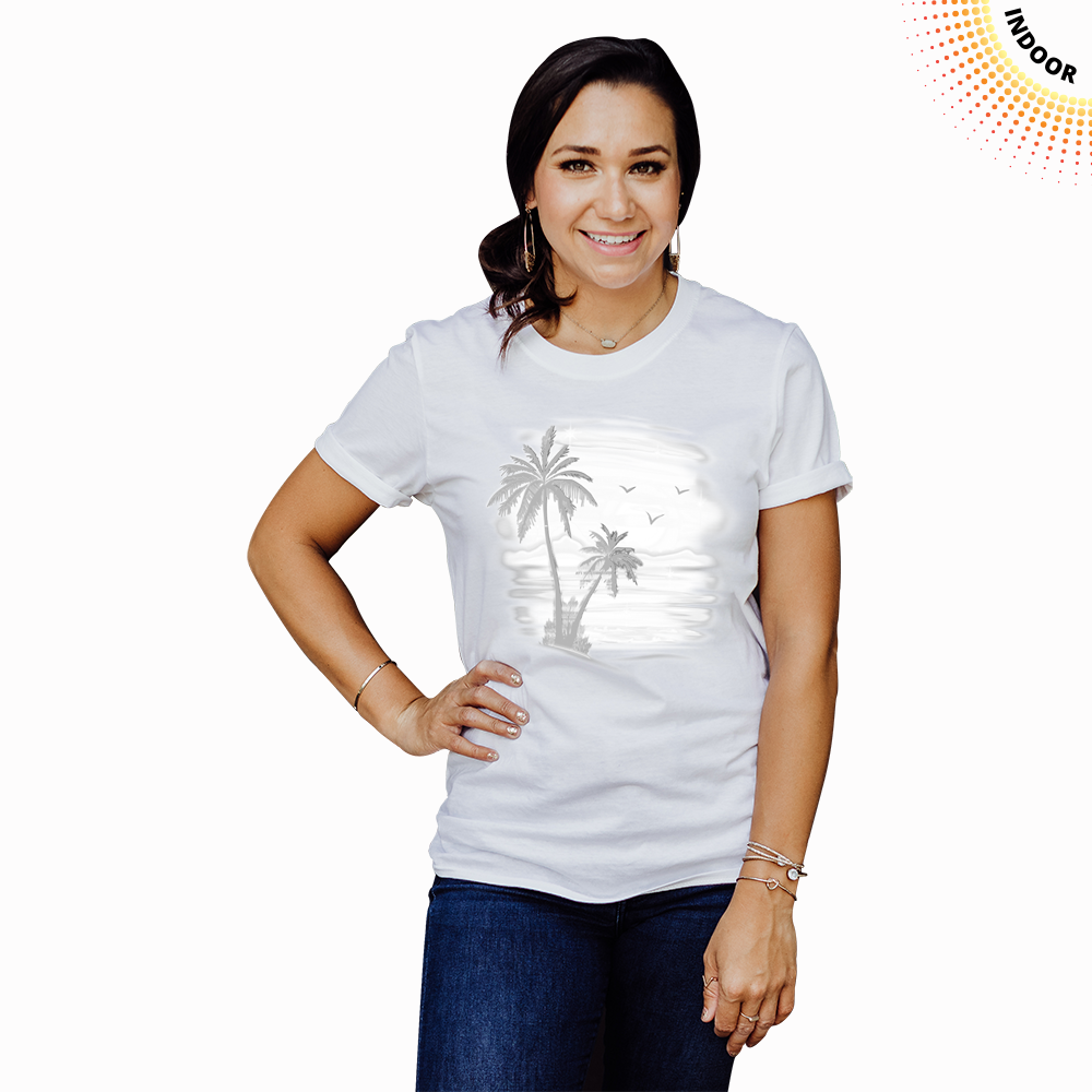 Adult Unisex Airbrush Palm Trees Solar Tee