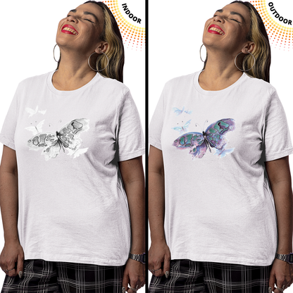 Adult Unisex Watercolor Butterfly Solar Tee