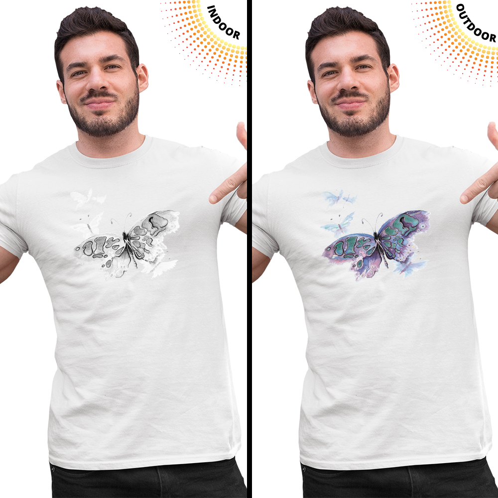 Adult Unisex Watercolor Butterfly Solar Tee