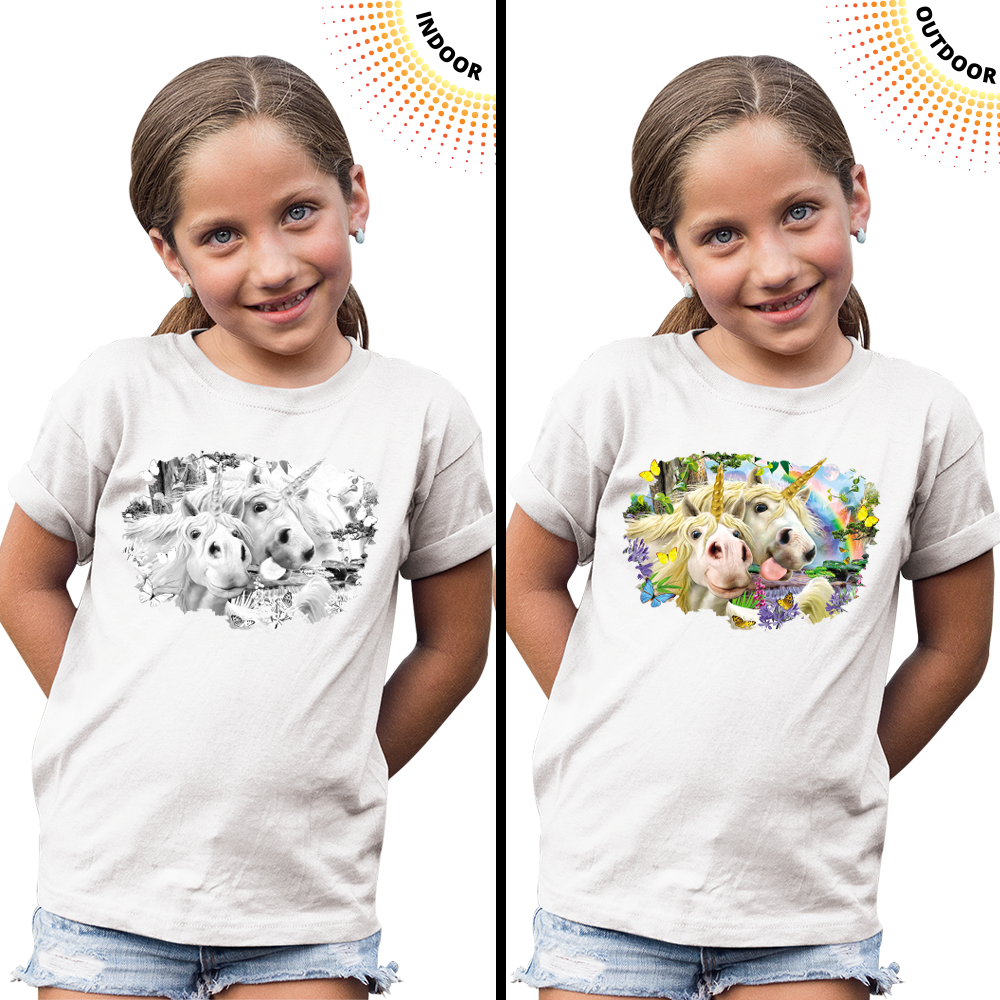 Kid's Selfie Unicorn Solar Tee