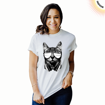 Adult Unisex DJ Cat Solar Tee