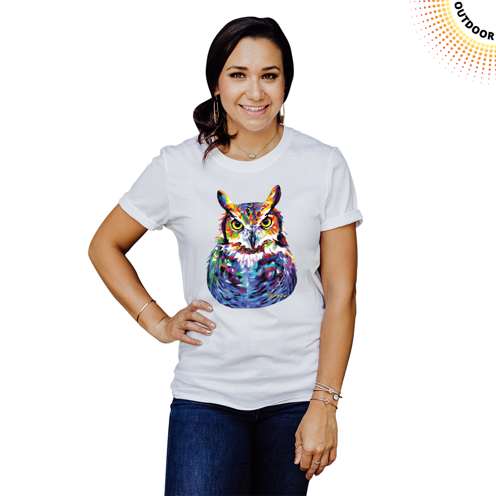 Adult Unisex Great Horned Owl Solar Tee