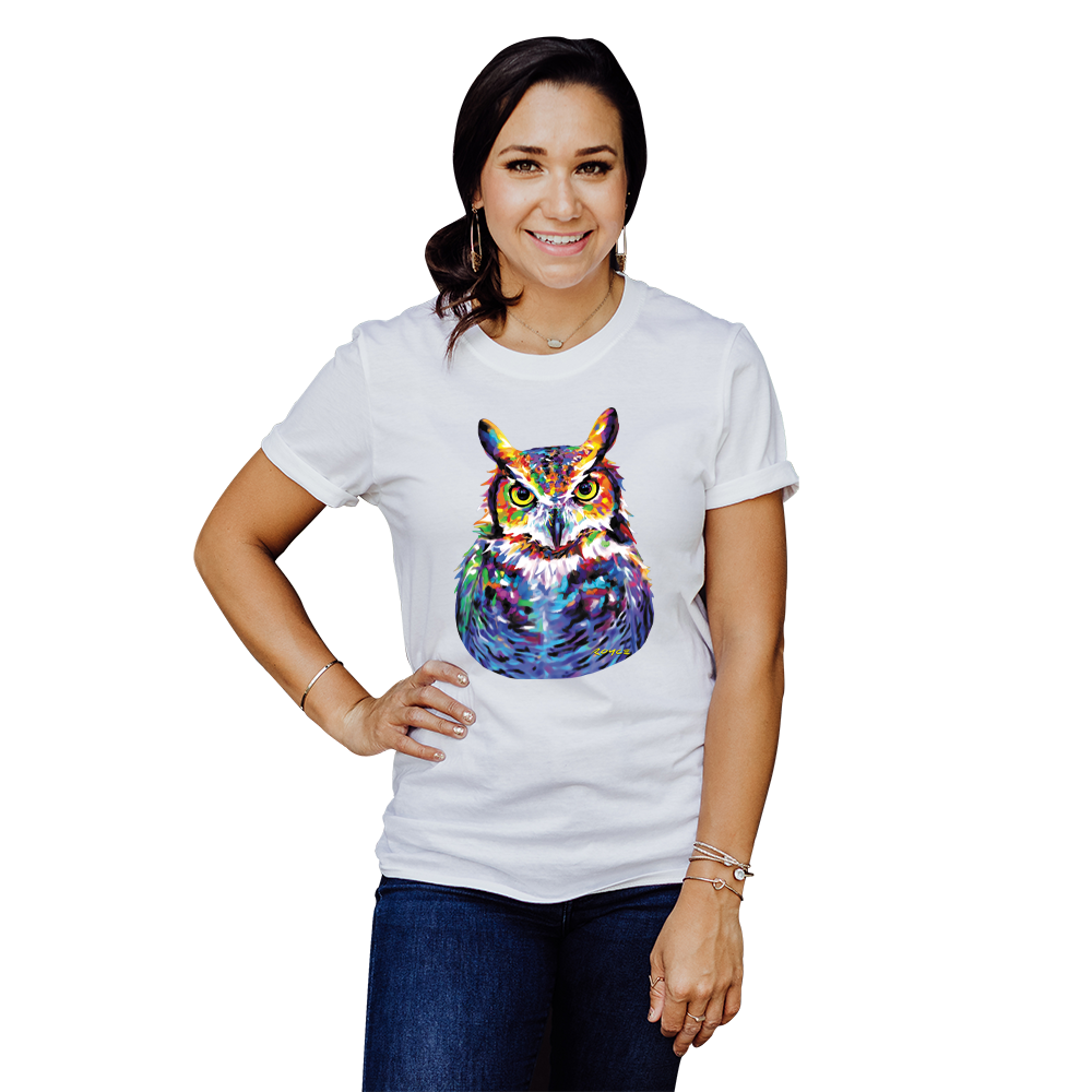 Adult Unisex Great Horned Owl Solar Tee