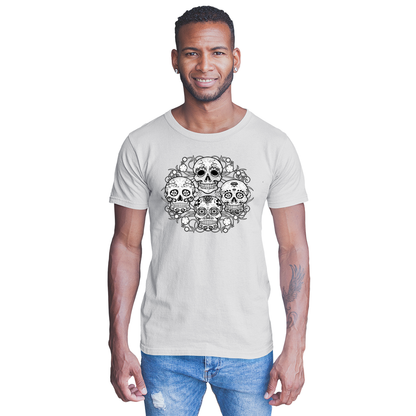 Adult Unisex Sugar Skulls Floral Solar Tee