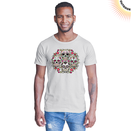 Adult Unisex Sugar Skulls Floral Solar Tee