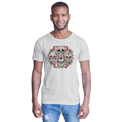 Adult Unisex Sugar Skulls Floral Solar Tee