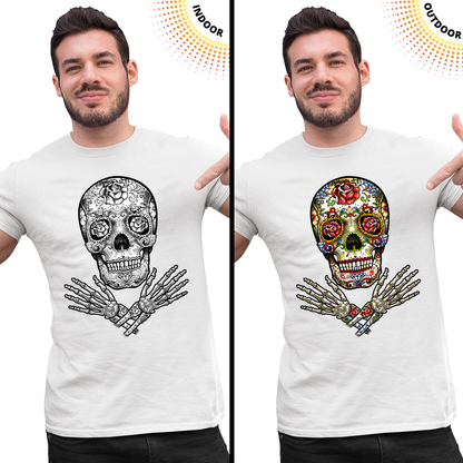 Adult Unisex Sugar Skulls Hands Solar Tee