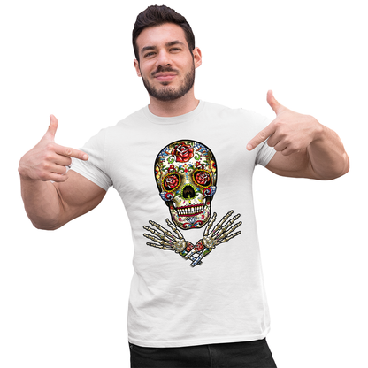 Adult Unisex Sugar Skulls Hands Solar Tee