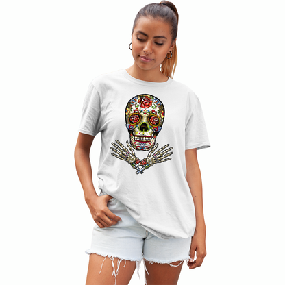 Adult Unisex Sugar Skulls Hands Solar Tee