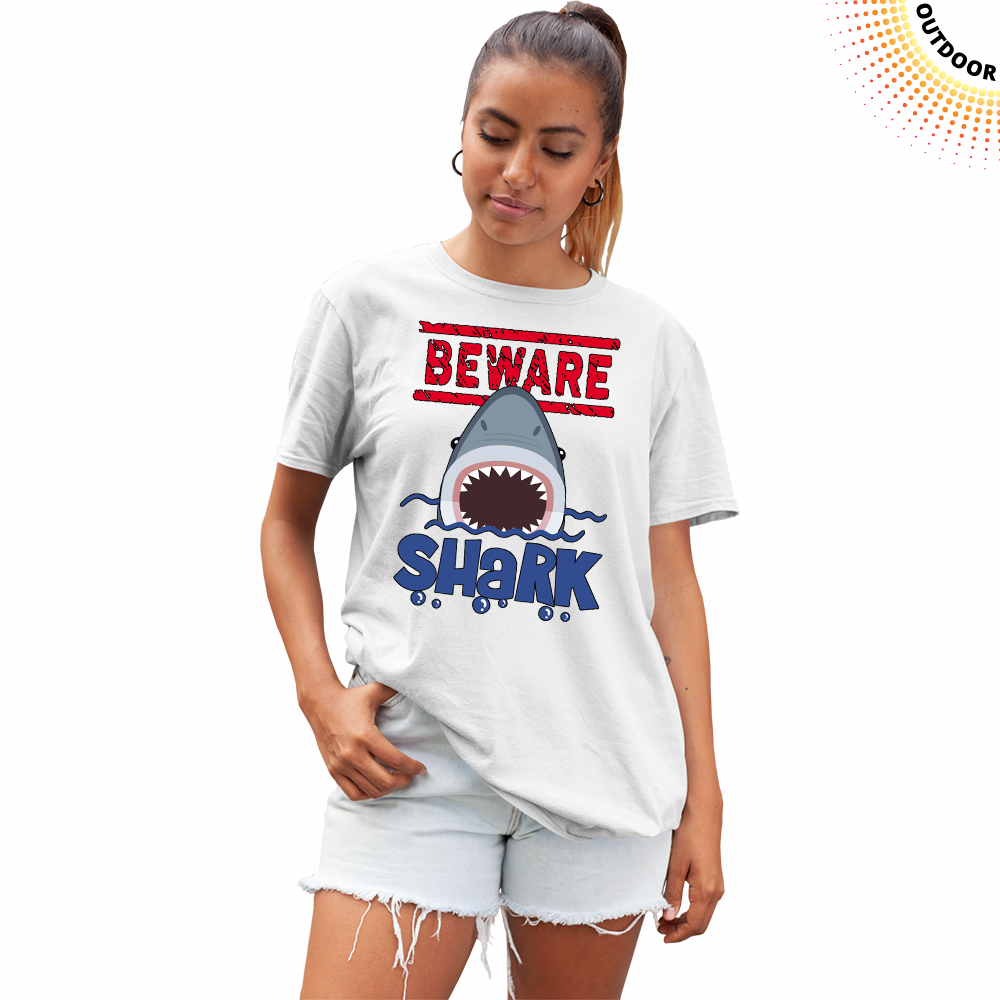 Adult Unisex Beware Shark Solar Tee