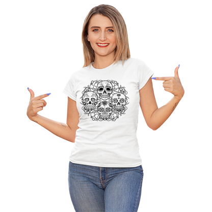 Women's Sugar Skulls Floral Solar Tee