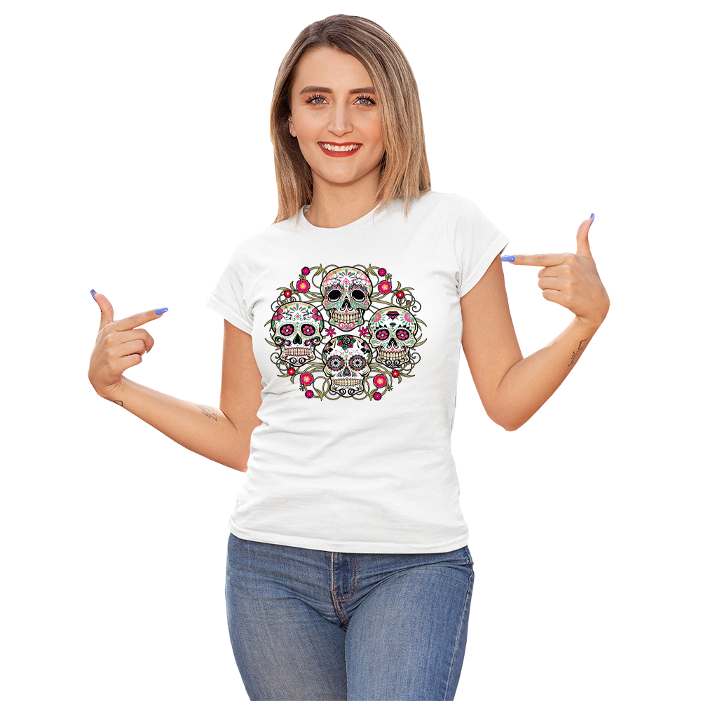 Women's Sugar Skulls Floral Solar Tee