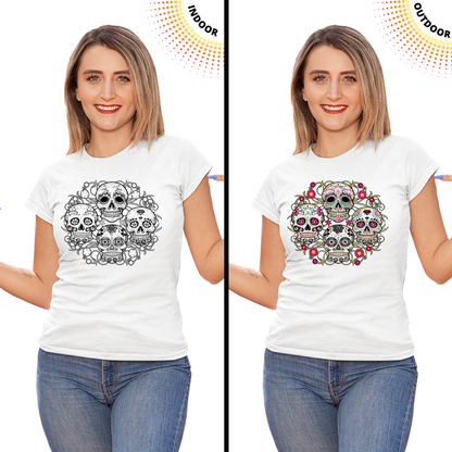 Women's Sugar Skulls Floral Solar Tee