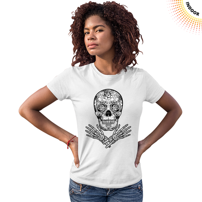 Women's Sugar Skull Hands Solar Tee