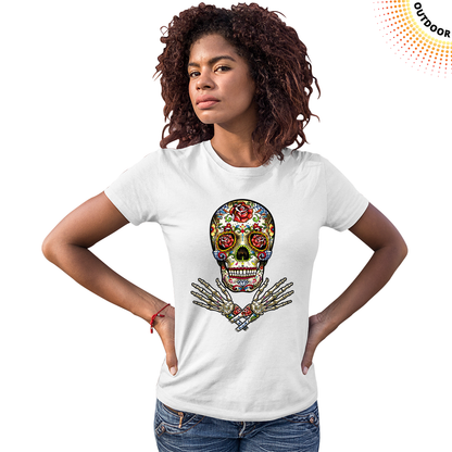 Women's Sugar Skull Hands Solar Tee