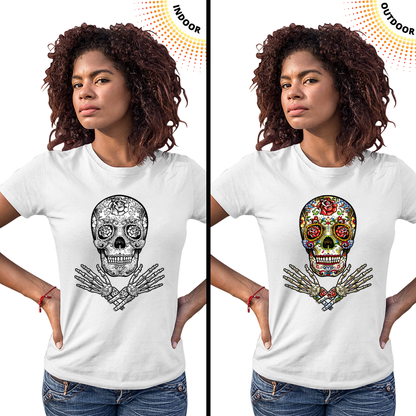 Women's Sugar Skull Hands Solar Tee