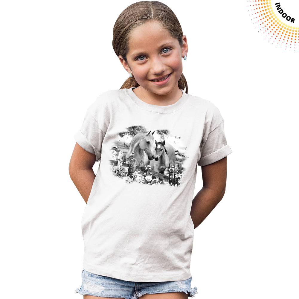 Kid's Hollyhock Horses Solar Tee