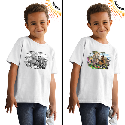 Kid's Hollyhock Horses Solar Tee