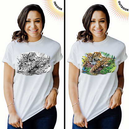 Adult Unisex Jaguar Mom & Cub Solar Tee