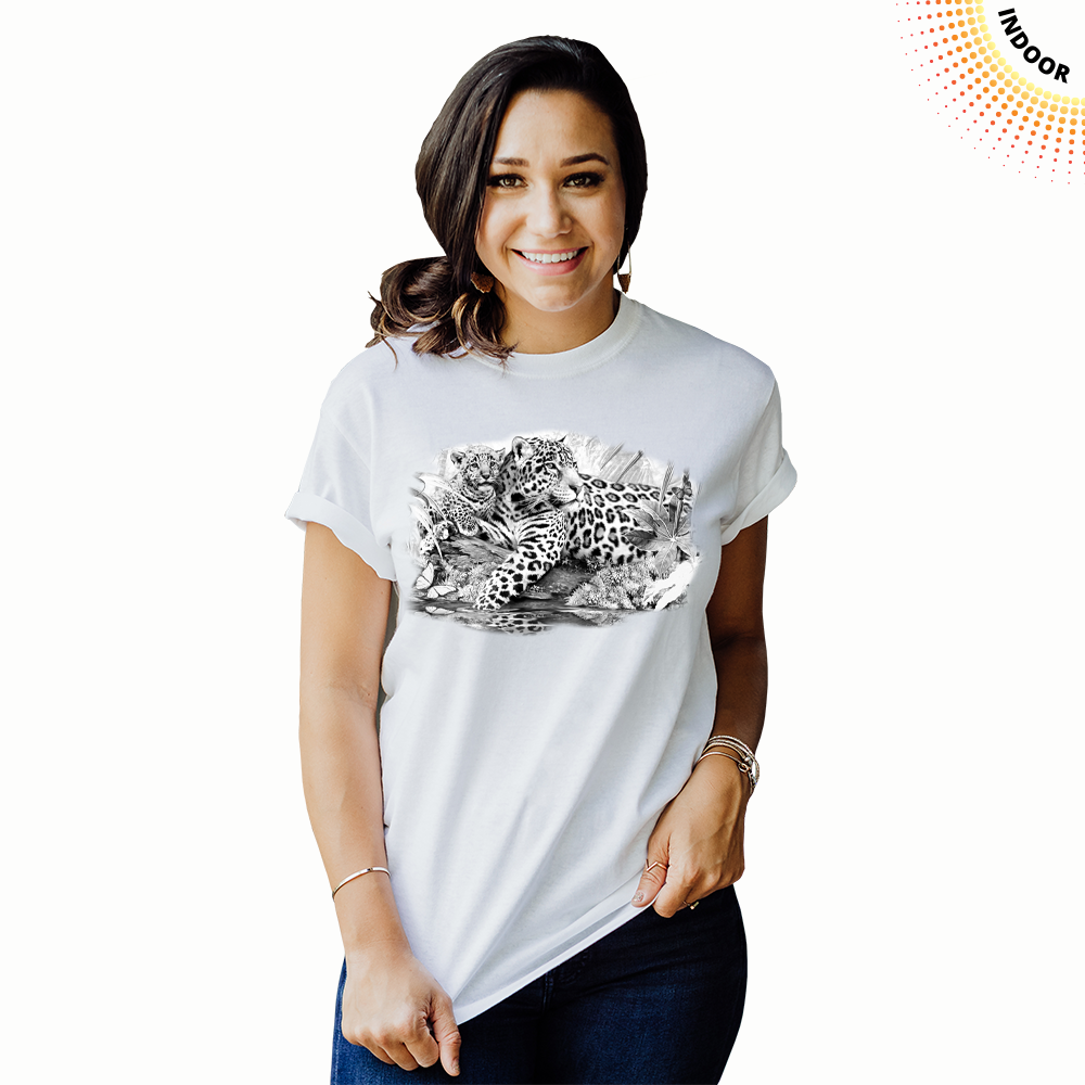 Adult Unisex Jaguar Mom & Cub Solar Tee