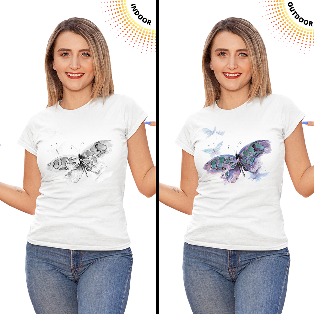 Women's Watercolor Butterfly Solar Tee